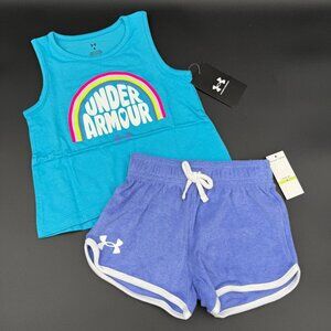Under Armour Toddler‎ Girls Rainbow Tank Top & Shorts Set Size 4